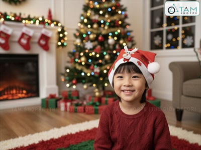 Nón Noel vải trẻ em [Nhiều kiểu - ĐK 23cm] NON-X-04